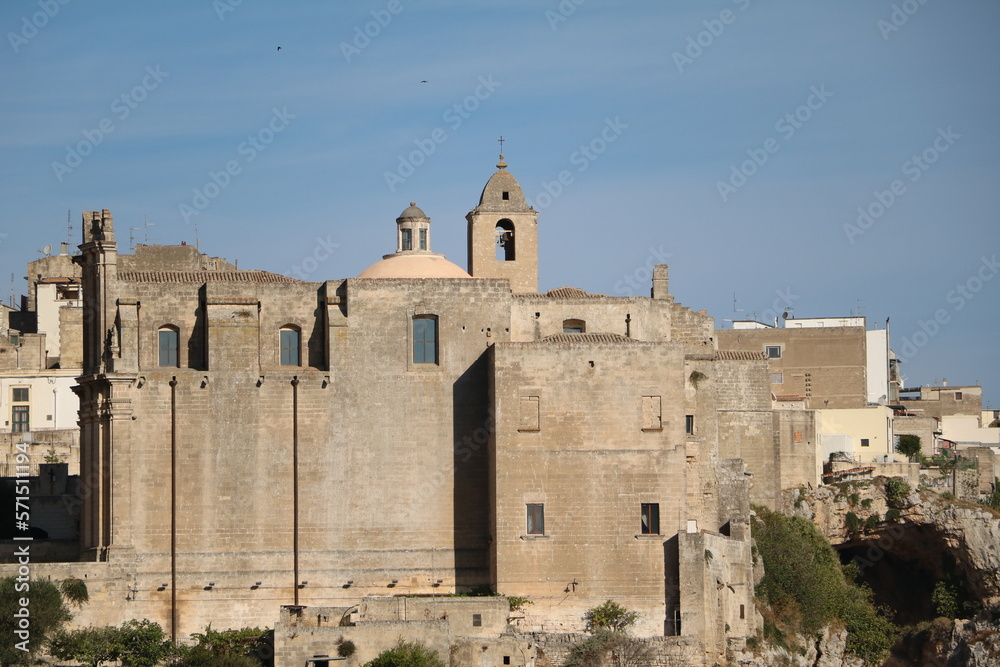 Side view of Convent of Saint Agostino in Matera, Italy

