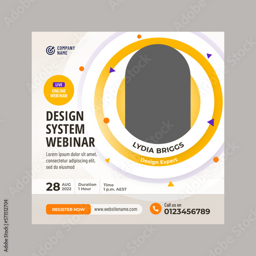 Business and digital marketing webinar or online event social media post template design