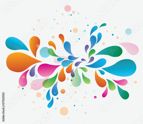 abstract colorful water droplet splashing swirl pattern candy style vector for decoration background