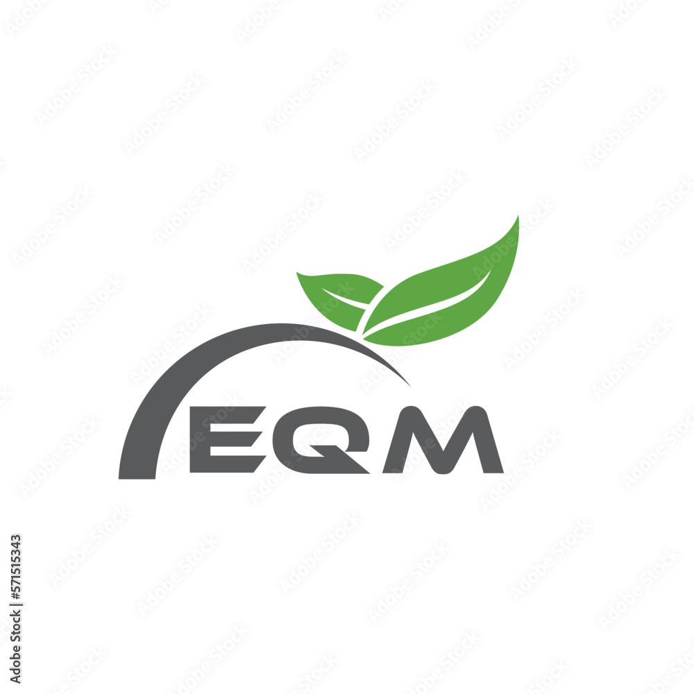 EQM letter nature logo design on white background. EQM creative initials letter leaf logo concept. EQM letter design. EQM letter nature logo design on white background. EQM creative initials letter leaf logo concept. EQM letter design.