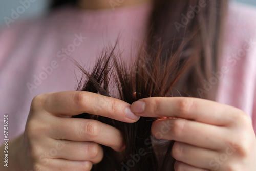 female ends of hair care problems. hair suffers from improper care