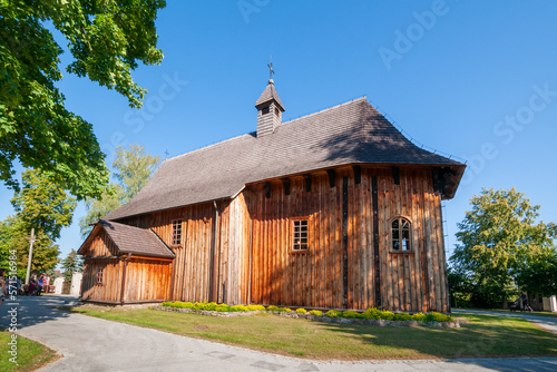 Wooden church st. Stanisław in Boguszyce, Lodz Voivodeship, Poland 