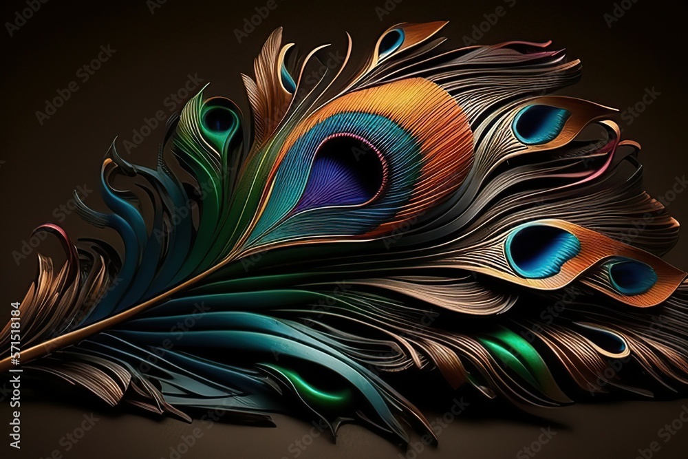 Colorful Peacock Feathers Wallpaper