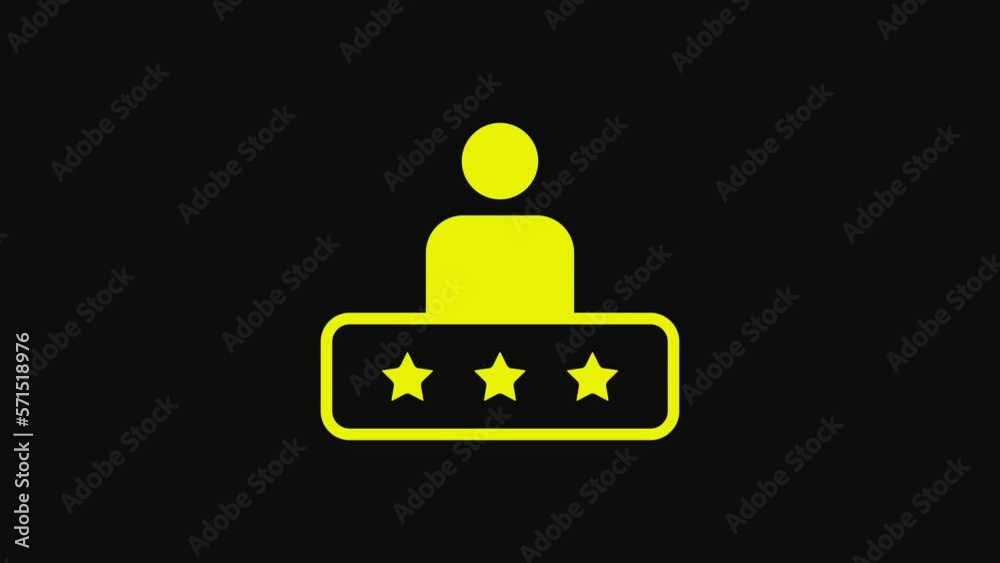 Yellow Taxi service rating icon isolated on black background. 4K Video motion graphic animation Yellow Taxi service rating icon isolated on black background. 4K Video motion graphic animation