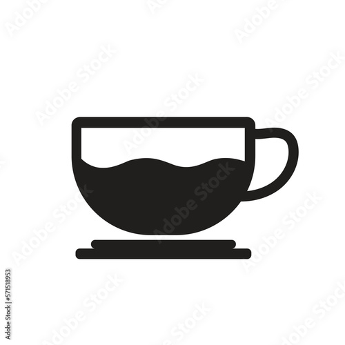 CUP OR MUG COFFEE OR TEA ICON LOGO BLACK AND WHITE