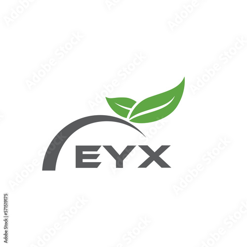 EYX letter nature logo design on white background. EYX creative initials letter leaf logo concept. EYX letter design. 