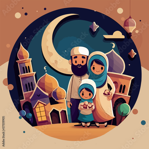 Eid al-fitr vector illustration