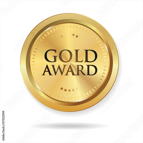 Gold Medal Award vector illustration isolated on white background 