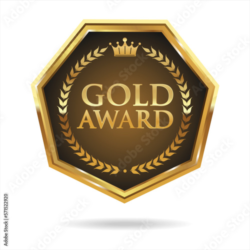 Gold Medal Award vector illustration isolated on white background 