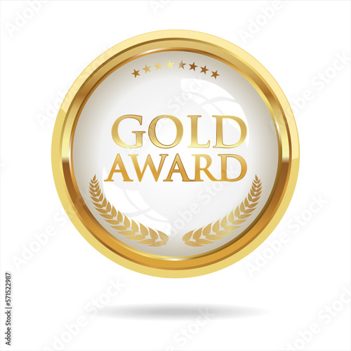 Gold Medal Award vector illustration isolated on white background 