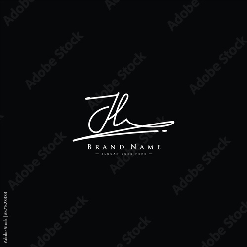 JL Simple Signature Logo - Handwritten Vector Template for J and L Logo