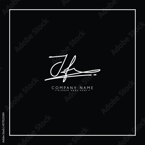 JF Handwritten Signature logo - Vector Logo Template for Beauty, Fashion and Photography Business photo