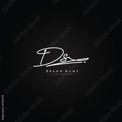 Initial Letter DS Vector Logo Template in handwritten Signature Style photo