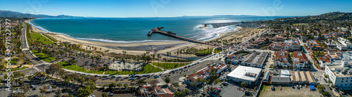 Santa Barbara Aerial Panorama. Scenic shot of Pier and beach