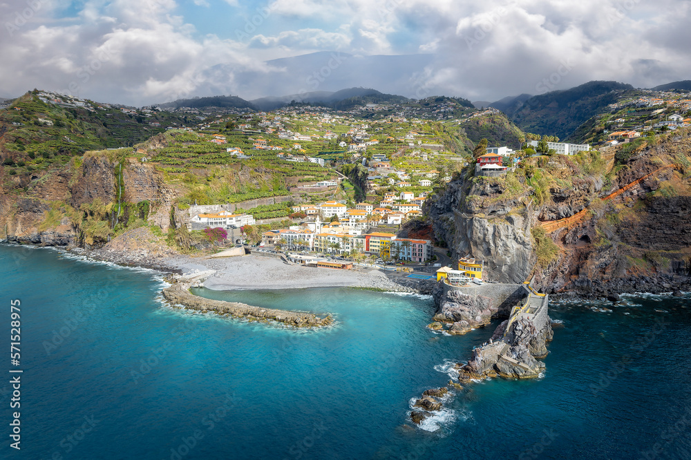 Landscape with Ponta do Sol, little village at Madeira island, Portugal