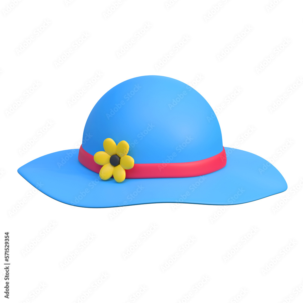 women round hat icon summer beach holiday 3d illustration women round hat icon summer beach holiday 3d illustration