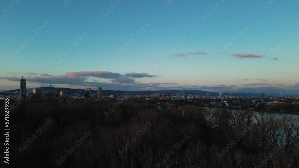 Calm evening in Bratislava, beautiful aerial view of the capital of Slovakia, 4k Calm evening in Bratislava, beautiful aerial view of the capital of Slovakia, 4k