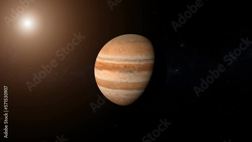 Planet Jupiter And Ganymede Video Animation photo