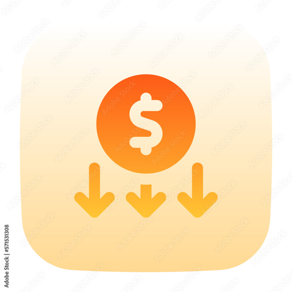 depreciation flat gradient icon depreciation flat gradient icon