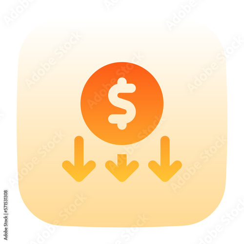 depreciation flat gradient icon