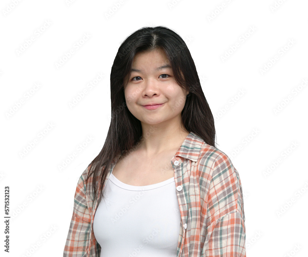 Portrait of a beautiful smiling Asian woman. Isolated. Portrait of a beautiful smiling Asian woman. Isolated.