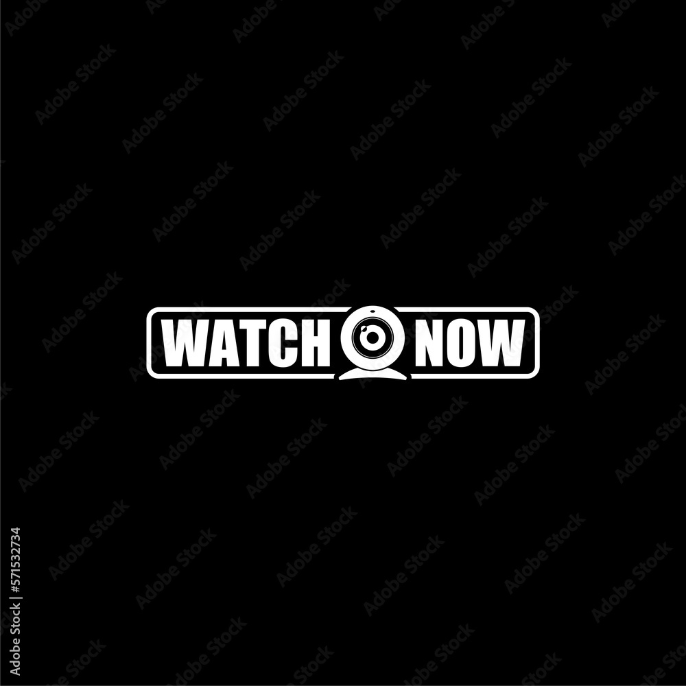 Watch now button icon isolated on dark background Watch now button icon isolated on dark background