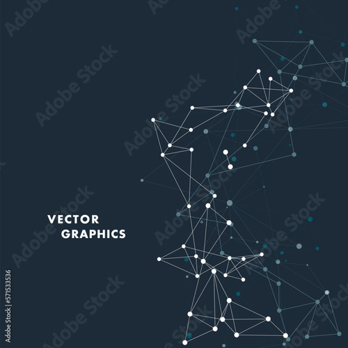 Abstract connecting dots and lines. Node digital plexus dot. Network line for web. Connection science and technology background. Vector illustration