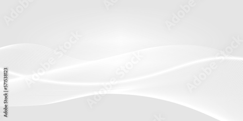 White and gray background with wavy lines. Wave line on gradient backdrop. Abstract background with space yor text. vector illustration