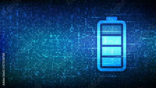 Battery icon made with electricity signs. Charging point station. Rechargeable accumulator. Battery power supply background. Energy Efficiency. Vector illustration.
