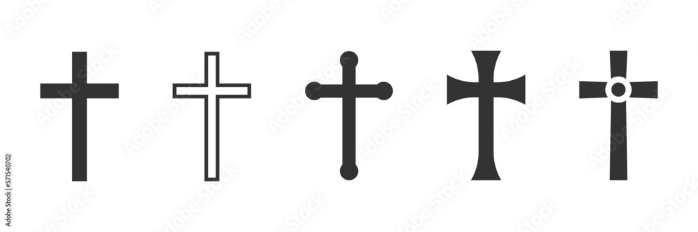 Cross symbol. Christian cross icon collection. Vector