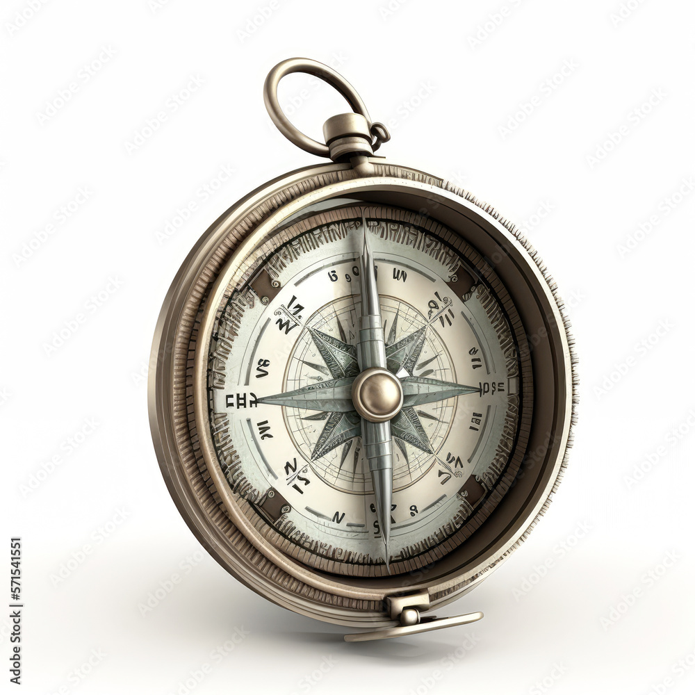 A compass isolated on white background - Generative AI