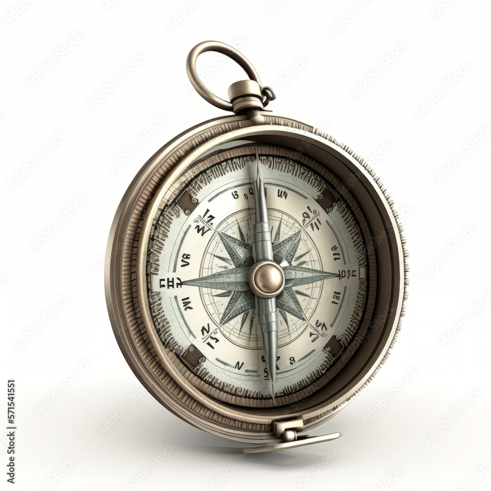 A compass isolated on white background - Generative AI A compass isolated on white background - Generative AI
