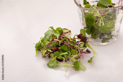 fresh salad in a glass bowl