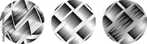 Set of spheres . Lines constructed transparent sphere .Vector  .Technology sphere Logo . Design element for posters, social media, templates, flyers, brochures . Abstract trendy transparent circles