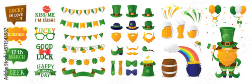 Fotografiet St. Patrick's Day vector design elements icon