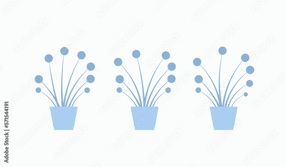 Plant on pot set vector illustration