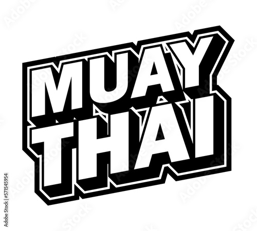Muay Thai, Pop Art Speech Text Design on white Background. Vector illustration