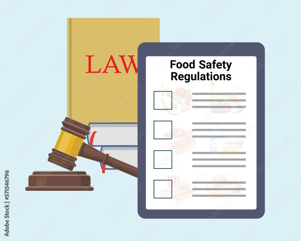 Vetor de Food safety management system document and safety of eating