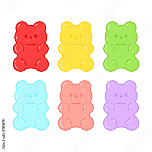 Jelly bears fruit gummy. Character Illustrator vector design.