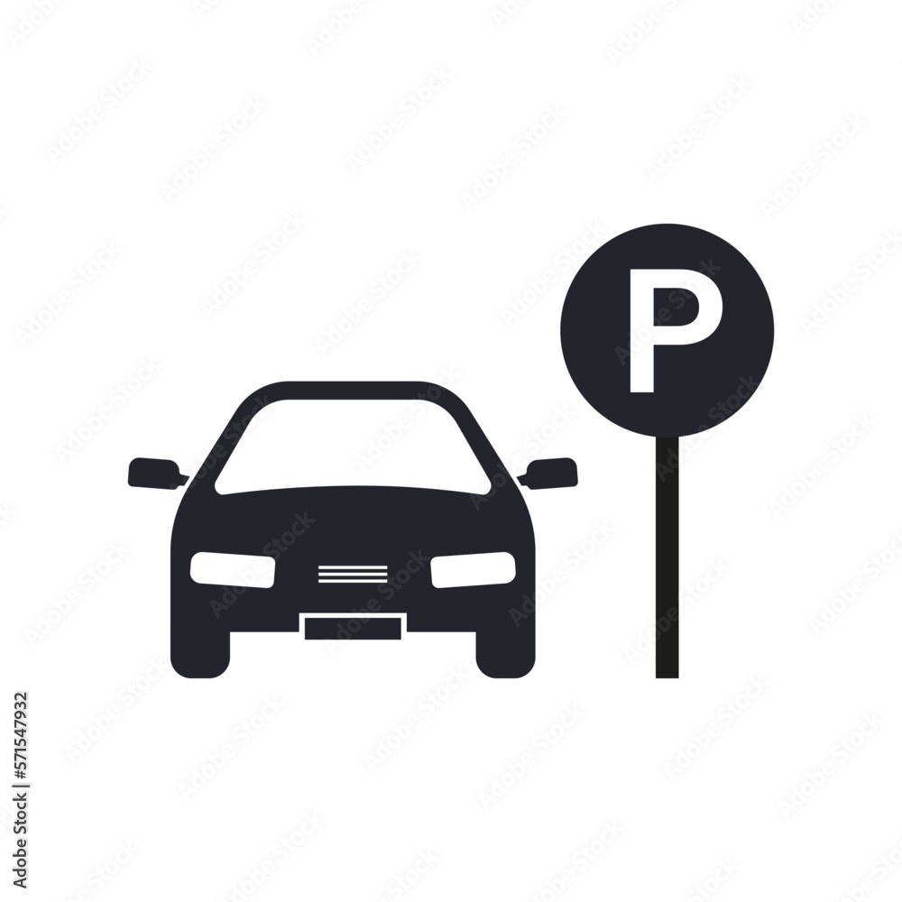 Car parking icon. Parking space and traffic sign. parking location. Isolated vector illustration.
Car parking icon. Parking space and traffic sign. parking location. Isolated vector illustration.