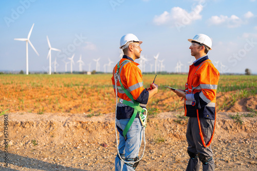 Wind turbine service engineer plan for inspection and maintenance renewable electricity generator