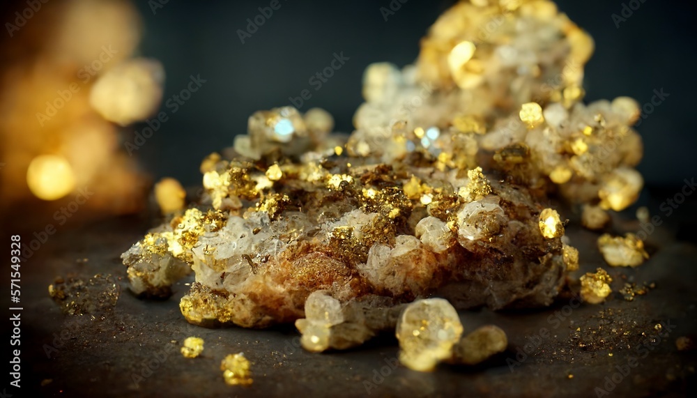 Edler Gold Flakes Nuggets Haufen Dekoration, ai generativ Edler Gold Flakes Nuggets Haufen Dekoration, ai generativ