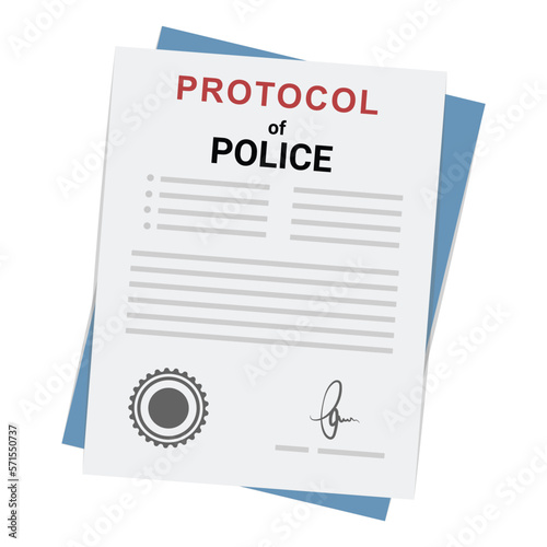 Protocol of the police, an offense make up a protocol, investigator, detective, Inspector and police protocol documentation. Protocol of police and investigator with targeted missions and Next target.