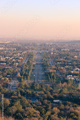 Aerial view of 7th Ave, Islamabad, from Daman-e-koh.
