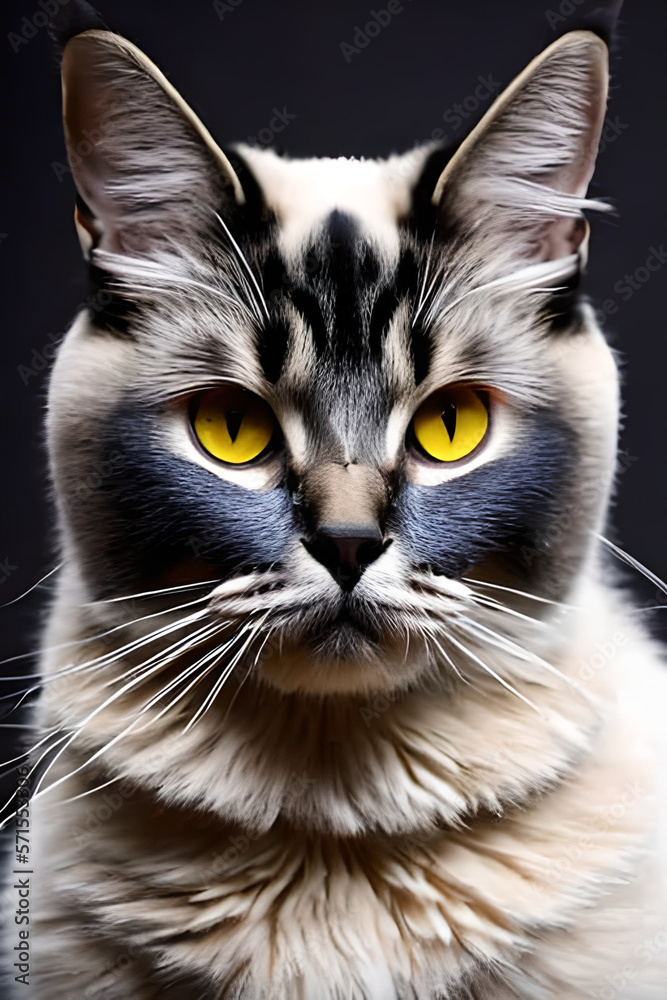 Fototapeta premium Cat Feline Lovers Portraits Realistic