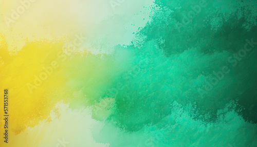 Abstract yellow, green and teal watercolor wallpaper made with Generative AI.