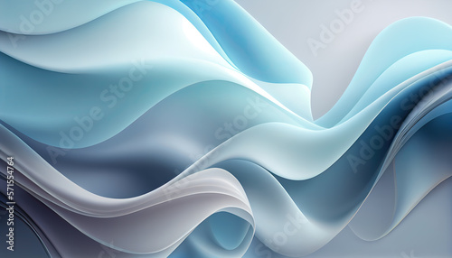 Soft transparent pastel blue and grey flowing , modern, flat background. Ai generative