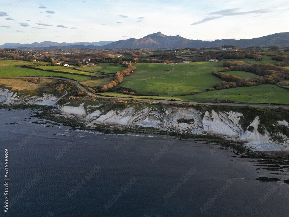 Corniche Basque a Hendaye vue de drone, Pays basque , Océan Atlantique , Sud-Ouest