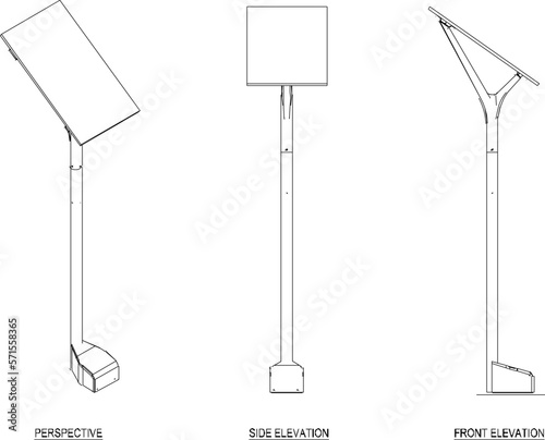 Vector sketch of solar energy lamp illustration