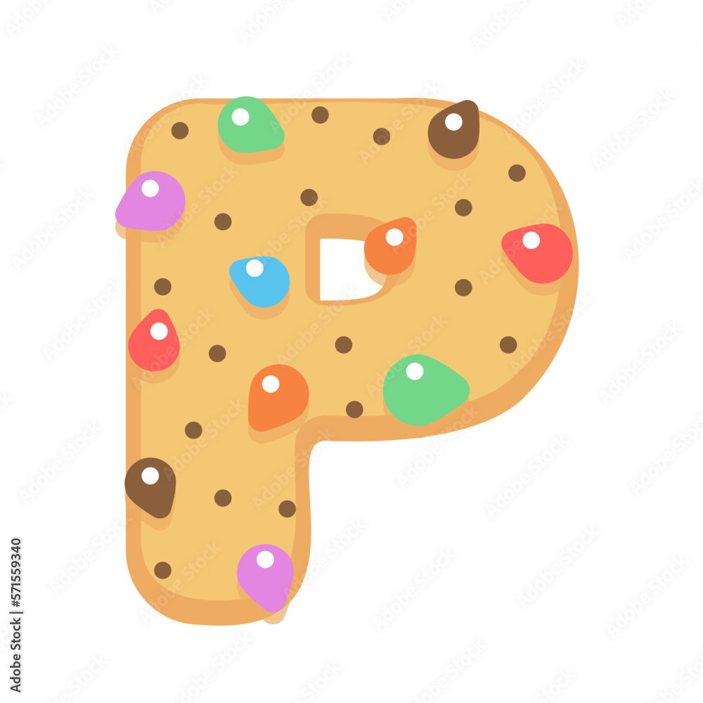 P Cookies chocolate alphabet P Cookies chocolate alphabet